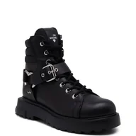 Botki damskie - Love Moschino Skórzane botki - miniaturka - grafika 1