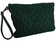 Torebki damskie - Listonoszka Na Ramię, Torebka Damska Pikowana Kopertówka, Tkanina Welurowa - miniaturka - grafika 1