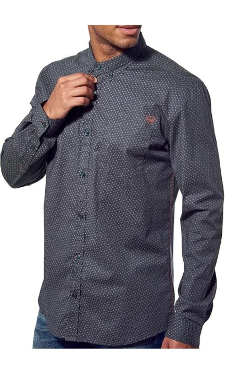 Koszula męska Kaporal klasyczna wzorzysta khaki-S