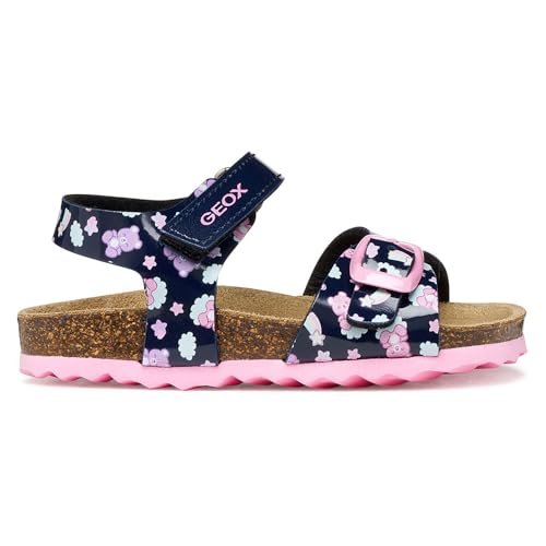 Geox Sandały dla dziewczynek B CHALKI Girl Sandal, granatowe/wielokolorowe, 20 EU
