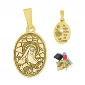 Dewocjonalia - Medalik srebrny pozłacany 925 św. Rity zawieszka religijna prezent komunie - miniaturka - grafika 1