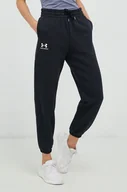 Spodnie damskie - Under Armour spodnie dresowe damskie kolor czarny gładkie - miniaturka - grafika 1