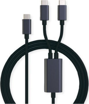 Kabel USB Roline USB-C - 2x USB-C 1.85 m Czarny 11.02.8308