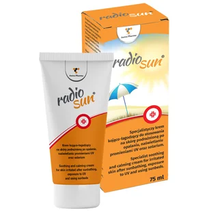 RadioSun, krem kojąco-łagodzący na skórę podrażnioną po opalaniu, naświetlaniu promieniami UV, solarium, 75 ml - Kosmetyki po opalaniu - miniaturka - grafika 1