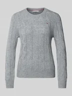 Swetry damskie - Sweter z dzianiny o kroju regular fit z czystej wełny - miniaturka - grafika 1