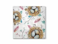 Dekoracje i nakrycia stołu na imprezę - Serwetki wielkanocne Jajeczka w gniazdkach - 33 cm - 20 szt. - miniaturka - grafika 1
