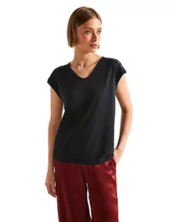 Koszulki i topy damskie - Street One Damska koszulka koronkowa, czarny, 34 - grafika 1