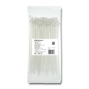 Qoltec Organizer Opaska zaciskowa | 4.8 200 | 100szt | nylon UV | Biała 52203 - Tuning komputera - akcesoria - miniaturka - grafika 1