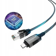 Pozostałe akcesoria sieciowe - Karta sieciowa USB RJ45 Gigabit LAN ADAPTER Kabel 1m Transfer danych 1Gbps - miniaturka - grafika 1