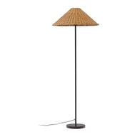 Lampy stojące - Czarno-naturalna lampa stojąca z rattanowym kloszem (wys. 154 cm) Urania – Kave Home - miniaturka - grafika 1