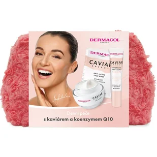 Dermacol Caviar Energy Zestaw krem do twarzy na dzień Caviar Energy Day Cream 50 ml + serum przeciwzmarszczkowe Caviar Energy Intensive Anti-Aging Serum 12 ml + maska do twarzy Caviar Energy Face Mask 2 x 8 ml + kosmetyczka - Zestawy kosmetyków damskich - miniaturka - grafika 1