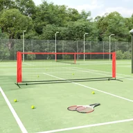 Tenis ziemny - vidaXL Siatka do tenisa, czarno-czerwona, 300x100x87 cm - miniaturka - grafika 1