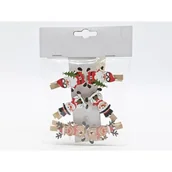 Ozdoby bożonarodzeniowe - Spinacz świąteczny drewniany 6 sztuk mix wzorów - miniaturka - grafika 1