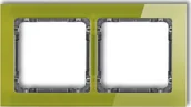 Klawisze i ramki - Karlik Ramka uniwersalna 2-krotna - efekt szkła (ramka zielona; spód biały) DECO 2-0-DRS-2 - miniaturka - grafika 1