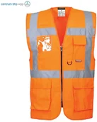 Odzież robocza - PORTWEST S476 KAMIZELKA OSTRZEGAWCZA EXECUTIVE BERLIN; POMARAŃCZOWY - miniaturka - grafika 1