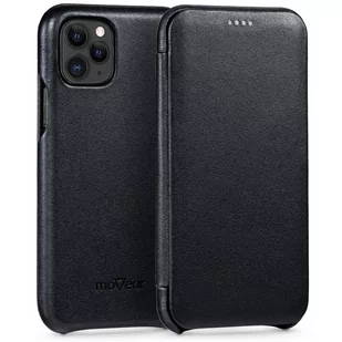 moVear moVear Skórzane Etui Slim do iPhone Xs MAX | Elegancki Pokrowiec z klapką, book case | flipSide S Skóra Gładka, Czarny AI112S0SLSBBKBK - Etui i futerały do telefonów - miniaturka - grafika 1