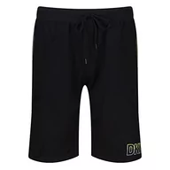 Spodenki męskie - DKNY Spodenki męskie w kolorze czarnym z nadrukiem biodra, kontrastowe kieszenie i nieformalne liny marki, czarny, L - miniaturka - grafika 1