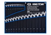 Zestawy narzędziowe - ZESTAW KLUCZY PŁASKO-OCZKOWYCH 26 cz. 6 - 32mm King Tony - miniaturka - grafika 1