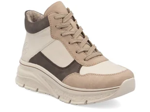 Botki sneakersy damskie Rieker N48002-60 ocieplane skórzane na zamek-37 - Sneakersy damskie - miniaturka - grafika 1