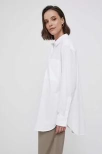 Tommy Hilfiger koszula bawełniana damska kolor biały relaxed z kołnierzykiem klasycznym - Koszule damskie - miniaturka - grafika 1