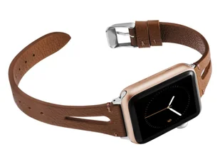 Pasek Leather Strap Alogy skóra do Apple Watch 42/44/45/49mm Brązowy - Selfie stick - miniaturka - grafika 2