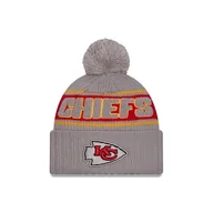 Czapki damskie - New Era Kansas City Chiefs NFL 2024 Sideline Sport Knit Szary Czapka z Pomponem - One-Size - miniaturka - grafika 1