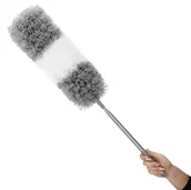 Miotły, szufle, mopy - Szczotka do kurzu i pajęczyn wysuwana długa miotełka teleskopowa 78,5-280 cm biało-szara - miniaturka - grafika 1
