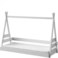 Łóżka dla dzieci i młodzieży - Łóżko 80 x 190 ze Stelażemtipi Dolmar Sosna Barwiona na Orzech - miniaturka - grafika 1