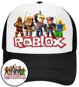 Czapki i chusty sportowe męskie - Czapka z Daszkiem Roblox Czarna z Nadrukiem Na Lato Siatka Bejsbolówka - miniaturka - grafika 1