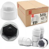 Śruby i nakrętki - Zaślepki na śruby M6/10 maskownica nakrętki BIAŁA kołpak 10szt. - miniaturka - grafika 1