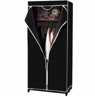 Szafy - Szafa Costway Szafa na ubrania materiałowa składana 73 x 172 x 49 cm czarny - miniaturka - grafika 1
