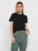 Koszulki i topy damskie - Vero Moda T-Shirt Paula 10243889 Czarny Regular Fit - miniaturka - grafika 1