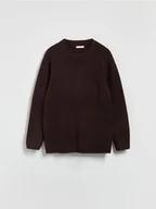 Swetry damskie - Reserved - Gładki sweter - brązowy - miniaturka - grafika 1