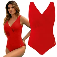 Stroje kąpielowe - Strój kąpielowy jednoczęściowy damski SELF 1169 Amalfi 2 czerwony 44E 85E - miniaturka - grafika 1