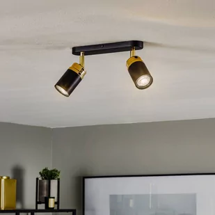 Luminex Spot Reno black/gold 2 5164 - Lampy sufitowe - miniaturka - grafika 3