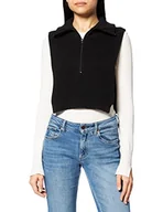 Swetry damskie - NA-KD Damski sweter z dzianiny z wysokim dekoltem, Czarny, XXS - miniaturka - grafika 1