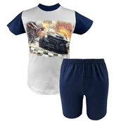 Piżamy chłopięce - PIŻAMA DZIECIĘCA CHŁOPIĘCA LETNIA BAWEŁNIANA KRÓTKI RĘKAW KRÓTKIE SPODENKI AUTO SAMOCHÓD KRÓTKA 158 - Marcinkowski - miniaturka - grafika 1