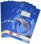 Pozostałe książki - Herlitz 10767267 zeszyt A4 liniatura 02, 32 arkusze, motyw: delfin, FSC Mix, 5 sztuk - miniaturka - grafika 1