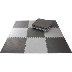 Puzzle piankowe mata pod sprzęt do ćwiczeń 9szt 180cmx180cm szaro-czarne FT57 - Puzzle - miniaturka - grafika 1