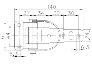 Zawias burty BSCH 30-2 z kabłąkiem - zamiennik - Zawiasy, okucia i inne akcesoria - miniaturka - grafika 2
