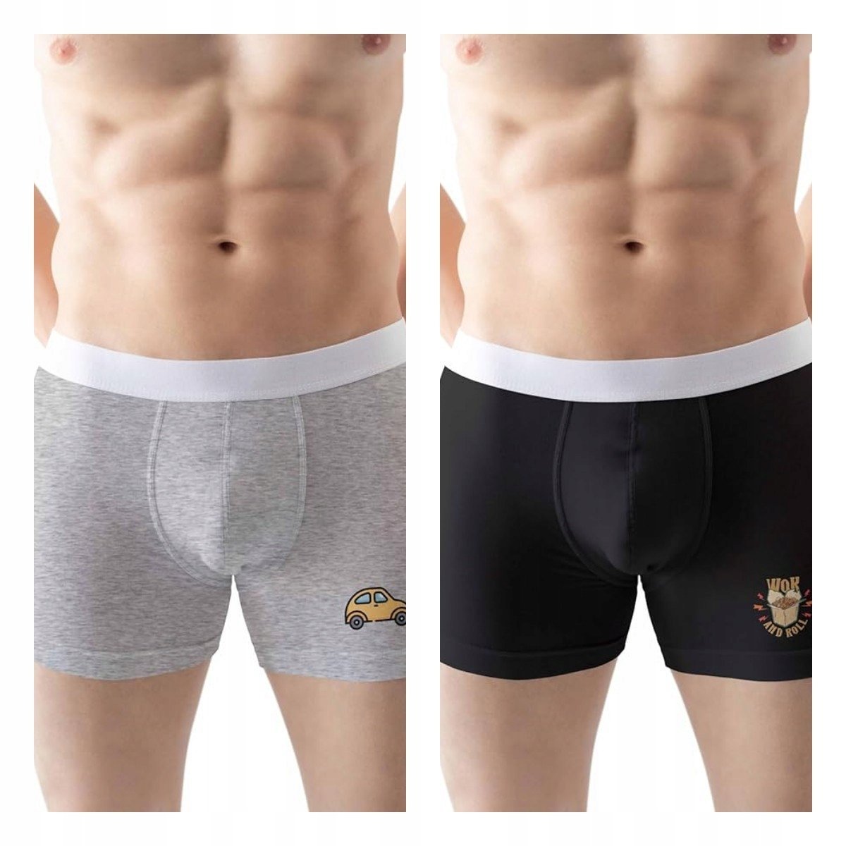 Bokserki Męskie 2-pak Bawełniane L Green Fish Wzory Zestaw