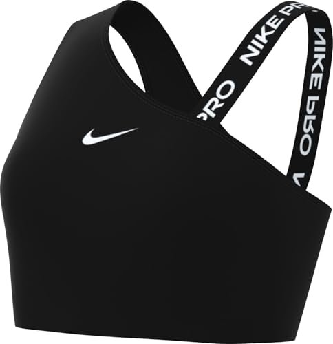 Nike Biustonosz sportowy W Np Swoosh Ms Asym Bra, Black/Black/White/White, FV6526-010, M