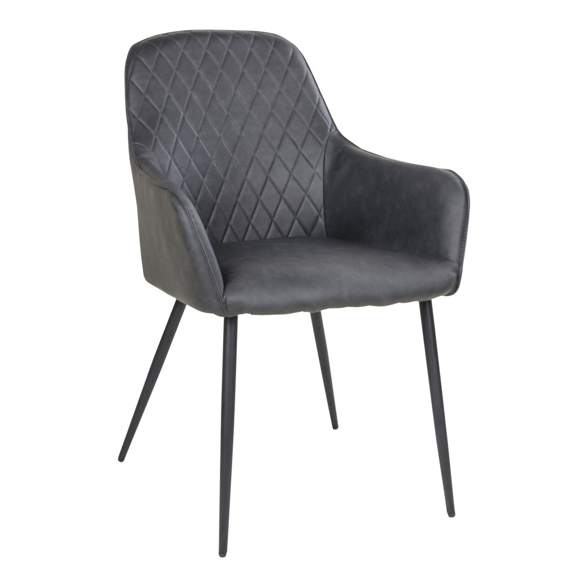 2x krzesło do jadalni Hasse ze sztucznej skóry szare krzesło kuchenne krzesło do jadalni