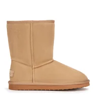 Półbuty męskie - Damskie zamszowe botki z wełnianą wyściółką ciemny róż - miniaturka - grafika 1