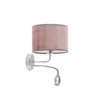 Lampy ścienne - Lysne, Lampka ścienna z welurowym abażurem CAPRI VELUR, Różowy - miniaturka - grafika 1