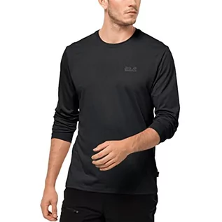 Koszulki męskie - Jack Wolfskin Męski T-shirt Sky Thermal, czarny, XL - grafika 1