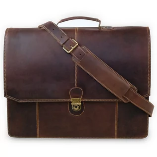 Teczki i aktówki - Buckle & Seam Sierra Torba biznesowa skórzana 41 cm przegroda na laptopa brown - grafika 1