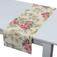 Obrusy i serwetki - Dekoria pl Bieżnik prostokątny różowe kwiaty na tle ecru 40 × 130 cm Londres 410-143-40 - miniaturka - grafika 1
