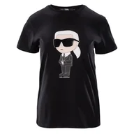 Koszulki i topy damskie - Damska Koszulka z krótkim rękawem KARL LAGERFELD IKONIK 2.0 KARL T-SHIRT 230W1700-999 – Czarny - miniaturka - grafika 1