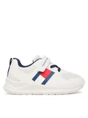 Buty dla chłopców - Tommy Hilfiger Sneakersy Flag Low Cut Lace-Up/Velcro T1X9-34369-1843 M Biały - miniaturka - grafika 1